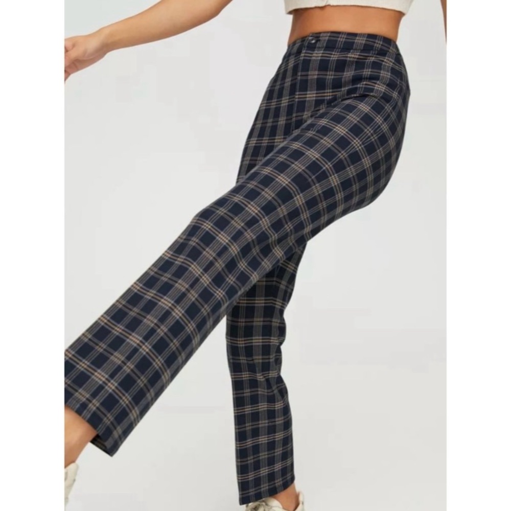Sunday Best Green Plaid High Waisted Straight Leg Freshman Trouser 10